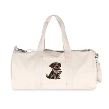 Deutsch Drahthaar Deutsch-Drahthaar Besitzer - Recycelte Canvas-Sporttasche von Stanley/Stella - Naturweiß - Vorne