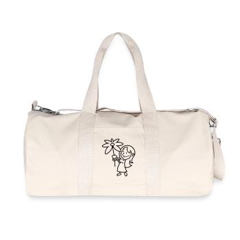 vl046a_blumenkind_1c - Recycelte Canvas-Sporttasche von Stanley/Stella - Naturweiß - Vorne