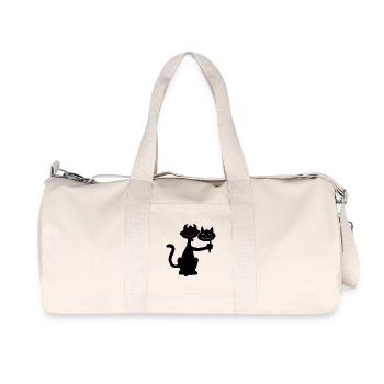 Black cat and demon - Recycled Canvas Sports Bag by Stanley/Stella - natural - Front
