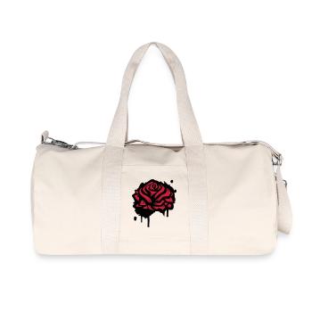 Abstrakte Rote Rose Minimalistische Floral Grafik - Recycelte Canvas-Sporttasche von Stanley/Stella - Naturweiß - Vorne