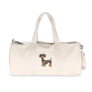 Dilia der Dackel - Recycelte Canvas-Sporttasche von Stanley/Stella - Naturweiß - Vorne
