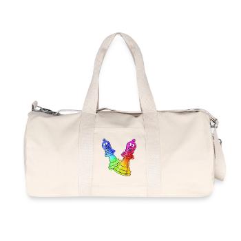 Schach Figuren in Neonfarben - Recycelte Canvas-Sporttasche von Stanley/Stella - Naturweiß - Vorne
