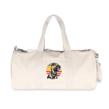 Sunset Hound Portrait - Recycled Canvas Sports Bag by Stanley/Stella - natural - Front