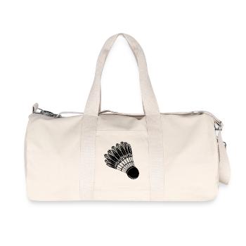 Badminton Badminton Badminton Drawing - Recycled Canvas Sports Bag by Stanley/Stella - natural - Front
