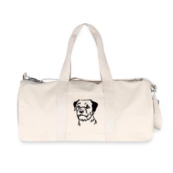 Tête de Border Terrier - Sac de sport en toile recyclée Stanley/Stella - blanc naturel - Devant
