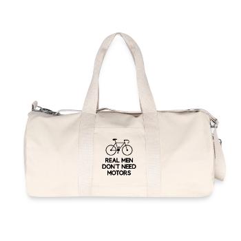 Echte Männer brauchen keine Motoren - Recycelte Canvas-Sporttasche von Stanley/Stella - Naturweiß - Vorne