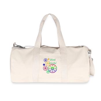 Star Blossoms with Saying Think colorful - Recycled Canvas Sports Bag by Stanley/Stella - natural - Front