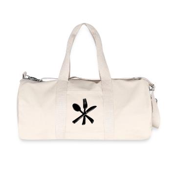 Couteau fourchette et cuillère croisée - Sac de sport en toile recyclée Stanley/Stella - blanc naturel - Devant