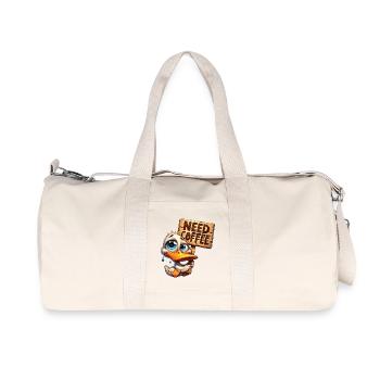 Need Coffee - Brauchte Kaffee - Recycelte Canvas-Sporttasche von Stanley/Stella - Naturweiß - Vorne
