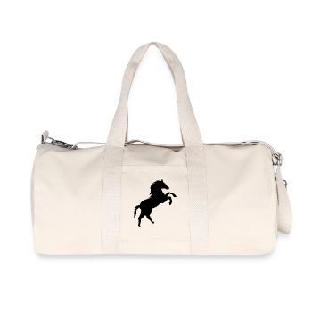 Pferd Logo Galopp Symbol Tiere Illustration icon - Recycelte Canvas-Sporttasche von Stanley/Stella - Naturweiß - Vorne