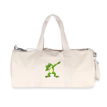 Cooler Frosch Dabbing Pose Trendig - Recycelte Canvas-Sporttasche von Stanley/Stella - Naturweiß - Vorne