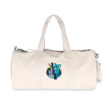 I Climb Trees and Know Things - Neon Koala - Recycled Canvas Sports Bag by Stanley/Stella - natural - Front