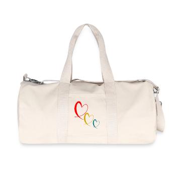 DAD. FATHER'S DAY. HAPPY FATHER'S DAY. HAPPY BIRTHDAY. - Recycled Canvas Sports Bag by Stanley/Stella - natural - Front
