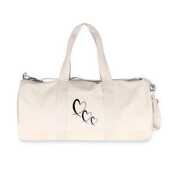 HEART. COUPLE. JUST MARRIED. Bachelorette party. VALENTINE'S DAY. - Recycled Canvas Sports Bag by Stanley/Stella - natural - Front