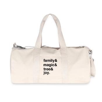 Joie des Fêtes avec la famille et l’arbre de Noël - Sac de sport en toile recyclée Stanley/Stella - blanc naturel - Devant