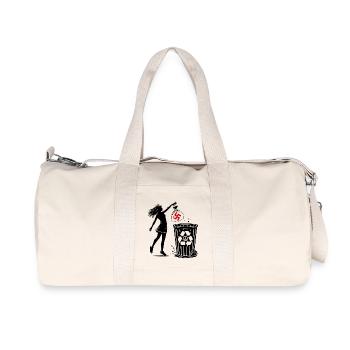 FCK NZS - Gegen Rechts - halte deine umwelt sauber - Recycelte Canvas-Sporttasche von Stanley/Stella - Naturweiß - Vorne