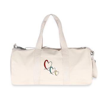 JOYEUX ANNIVERSAIRE. HAPPY BIRTHDAY. ANNIVERSAIRE. - Sac de sport en toile recyclée Stanley/Stella - blanc naturel - Devant