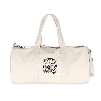 Bear Skeleton Campfire Graphic - Recycled Canvas Sports Bag by Stanley/Stella - natural - Front