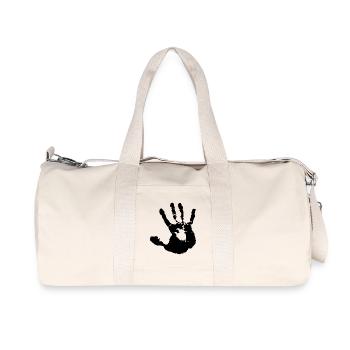 Encre d’impression à la main empreinte de main non interdite ne pas - Sac de sport en toile recyclée Stanley/Stella - blanc naturel - Devant