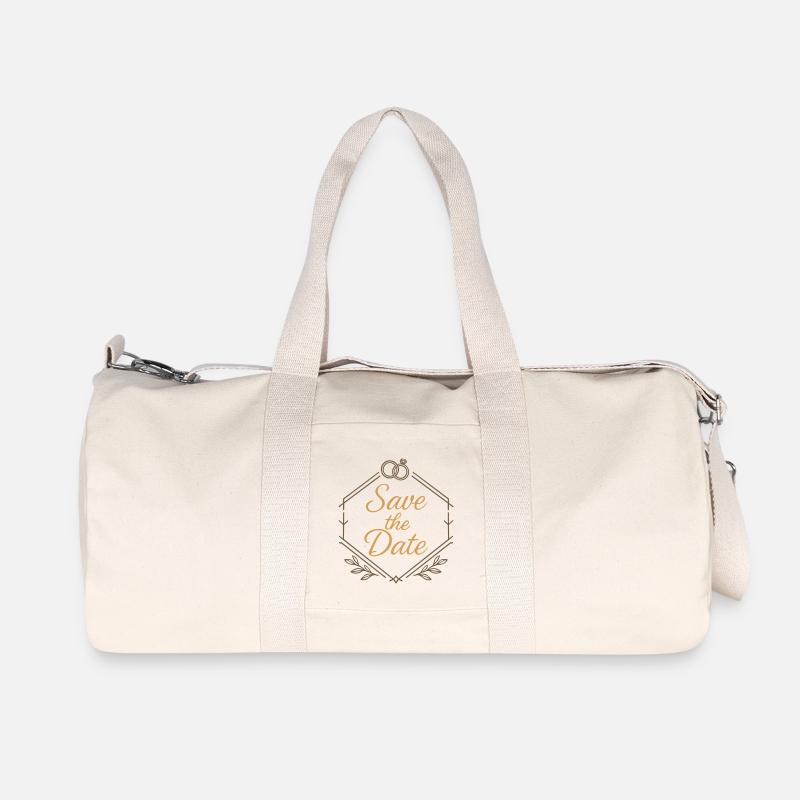 Save the Date Kranz mit Ringen 2025 - Recycelte Canvas-Sporttasche von Stanley/Stella - Naturweiß