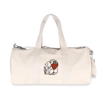 Souris avec fraise - conception de la nature mignonne - Sac de sport en toile recyclée Stanley/Stella - blanc naturel - Devant