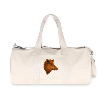 Wildschwein-Porträt Ausdrucksstarker Waldbewohner - Recycelte Canvas-Sporttasche von Stanley/Stella - Naturweiß - Vorne