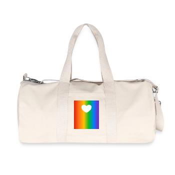 Regenbogen Farbverläufe Farben Herz - Recycelte Canvas-Sporttasche von Stanley/Stella - Naturweiß - Vorne