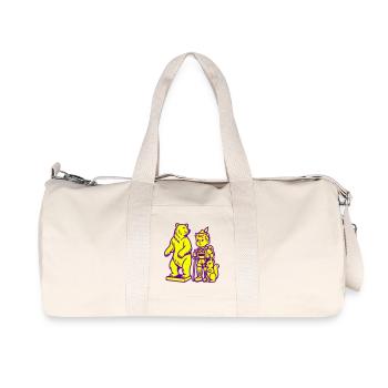 Pop Art Still Life with Bear, Boy and Squirrel - Recycled Canvas Sports Bag by Stanley/Stella - natural - Front