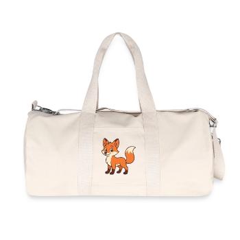 Renard de dessin animé mignon pour les vêtements pour enfants - Sac de sport en toile recyclée Stanley/Stella - blanc naturel - Devant