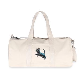 Kätzchen - Cooles Low-Poly-Logo - Recycelte Canvas-Sporttasche von Stanley/Stella - Naturweiß - Vorne
