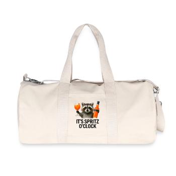 It's Spritz O'Clock Waschbär Party Geschenkidee - Recycelte Canvas-Sporttasche von Stanley/Stella - Naturweiß - Vorne