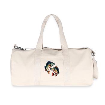 Zwei springende Barsche - Recycelte Canvas-Sporttasche von Stanley/Stella - Naturweiß - Vorne