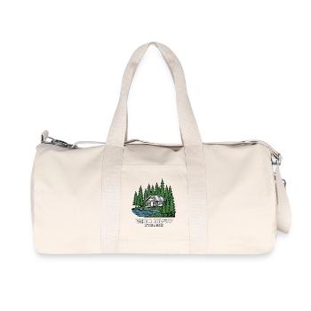 Norwegian cabin in pine forest - Recycled Canvas Sports Bag by Stanley/Stella - natural - Front