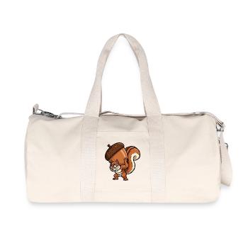 Eichhörnchen Workout Fitness Bodybuilding Gym  - Recycelte Canvas-Sporttasche von Stanley/Stella - Naturweiß - Vorne