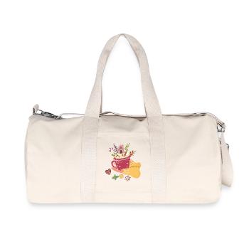  Weihnachtstasse mit Lebkuchenhaus Advent  - Recycelte Canvas-Sporttasche von Stanley/Stella - Naturweiß - Vorne