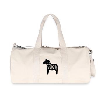 Skandinavisches Dala Pferd – Nordic Folk Art Desig - Recycelte Canvas-Sporttasche von Stanley/Stella - Naturweiß - Vorne