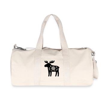 Scandinavian Moose – Nordic Folk Art Design - Recycled Canvas Sports Bag by Stanley/Stella - natural - Front