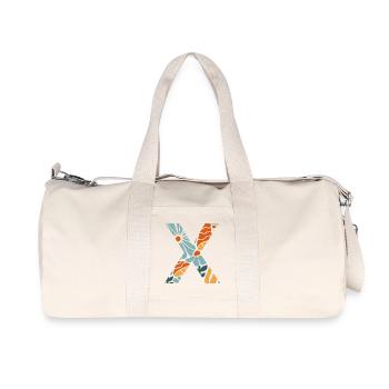 Letter x groovy flowers Geschenkidee - Recycelte Canvas-Sporttasche von Stanley/Stella - Naturweiß - Vorne