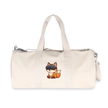 Süßes Eichhörnchen Gamer Cartoon Zocker - Recycelte Canvas-Sporttasche von Stanley/Stella - Naturweiß - Vorne