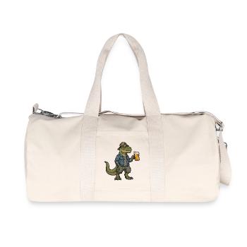 Buveur de bière dino en denim - Sac de sport en toile recyclée Stanley/Stella - blanc naturel - Devant