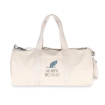 Vor drei Katzen war ich noch normal - Recycelte Canvas-Sporttasche von Stanley/Stella - Naturweiß - Vorne
