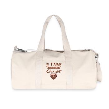 Je t'aime Plus Que Le Chocolat Coeur - Sac de sport en toile recyclée Stanley/Stella - blanc naturel - Devant