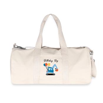Bagger mit Ballons - Recycelte Canvas-Sporttasche von Stanley/Stella - Naturweiß - Vorne