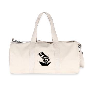 Pirate monkey in paper boat - Recycled Canvas Sports Bag by Stanley/Stella - natural - Front