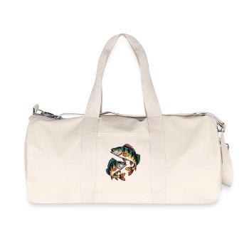 Zwei Barsche - Recycelte Canvas-Sporttasche von Stanley/Stella - Naturweiß - Vorne