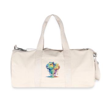 Schmelzende Regenbogen Capybara - Wasserschein - Recycelte Canvas-Sporttasche von Stanley/Stella - Naturweiß - Vorne