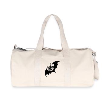 Grinning Bat – Evil Cartoon Bat - Recycled Canvas Sports Bag by Stanley/Stella - natural - Front