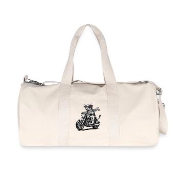 Kuh Biker auf Motorrad - Recycelte Canvas-Sporttasche von Stanley/Stella - Naturweiß - Vorne