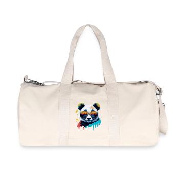 Explosion de couleurs des lunettes de soleil Panda - Sac de sport en toile recyclée Stanley/Stella - blanc naturel - Devant