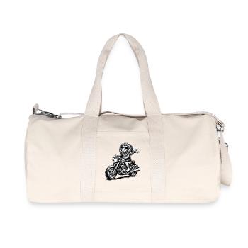 Affe auf Motorrad Schal - Recycelte Canvas-Sporttasche von Stanley/Stella - Naturweiß - Vorne
